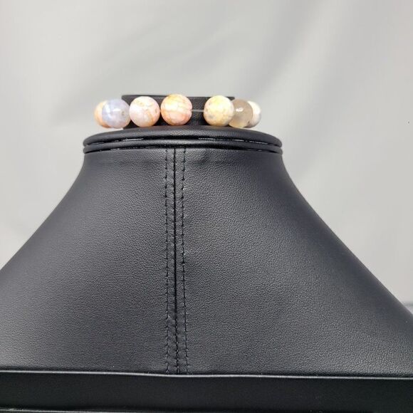 Tourmaline Pastel Beaded Stretch Bracelet Quartz Arrowhead Pendant Healing Gift - Picture 8 of 12